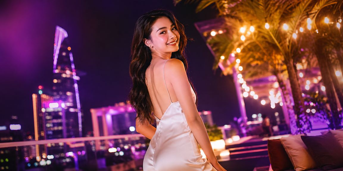 Người hâm mộ thể thao tại Hồ Chí Minh theo dõi trận bóng đá đêm qua nền đèn neon rực rỡ